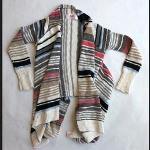 Justice Girls Striped Open Front Sweater